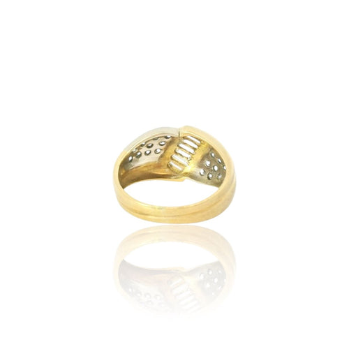 Bague 57 Bague vintage en or jaune et blanc 18k et diamants 58 Facettes