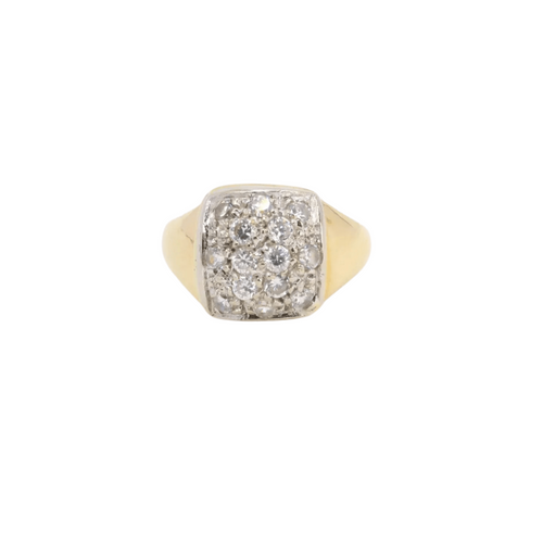 Bague 57 Bague vintage or jaune diamants 58 Facettes 1039.8