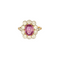 Bague Bague marguerite or jaune et platine, diamants et saphirs rose 58 Facettes