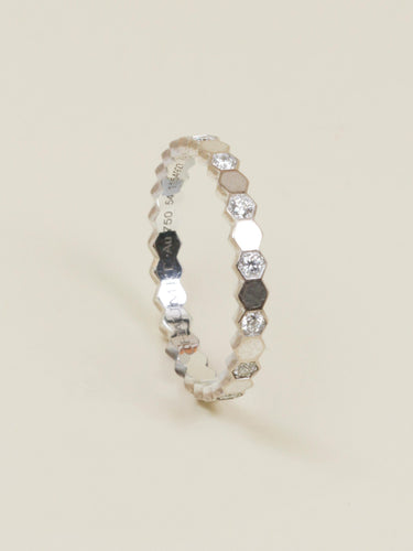 Bague 54 Chaumet Bee My Love - Alliance en or blanc avec diamants 58 Facettes 1208.2