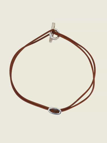 Collier Hermès Glenan - Collier en argent 925 et cuir marron 58 Facettes 1206.9