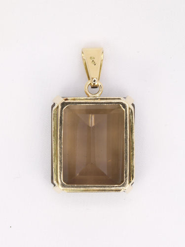 Pendentif André Vassort - Pendentif en or jaune 18 ct et quartz fumé 40 carats 58 Facettes 1190.9