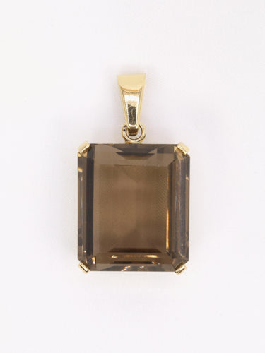Pendentif André Vassort - Pendentif en or jaune 18 ct et quartz fumé 40 carats 58 Facettes 1190.9