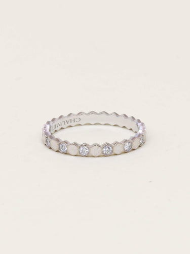 Bague 54 Chaumet Bee My Love - Alliance en or blanc avec diamants 58 Facettes 1208.2