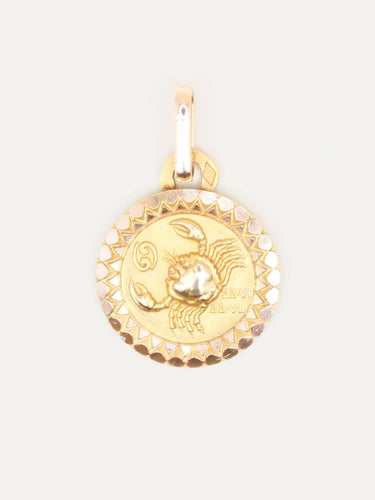 Pendentif Perroud - Médaille signe Cancer en or jaune 18 carats 58 Facettes 1215.6