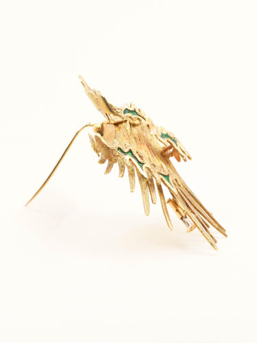 Broche Becker & Brasier - Broche volcan en or jaune 18 carats et émail 58 Facettes 1210.4