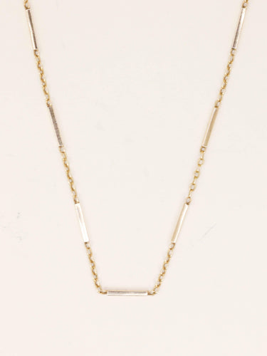 Collier Chaîne vintage à maillons bâton et forçat en or jaune 18 carats 58 Facettes 1219.5