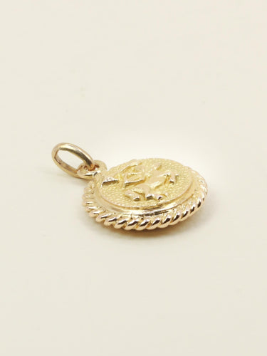 Pendentif Médaille zodiaque Sagittaire en or jaune 18 carats et rubis 58 Facettes 1194.1