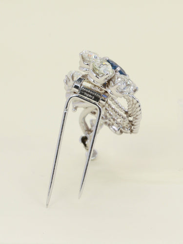 Broche Mauboussin - Broche fleur en or blanc 18k saphir et diamants 58 Facettes 342