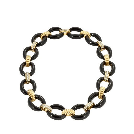Vintage Gold & Onyx Necklace 58 Facettes BO/230055