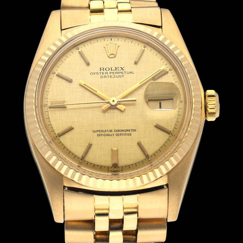 Montre Rolex Datejust 1601 - Montre 36 mm en or jaune, cadran lin 58 Facettes ROL/DJ1/898