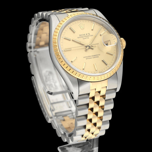 Montre Rolex Oyster Perpetual Date 15223 - Montre automatique en or et acier (1989) 58 Facettes ROL/OPD/291