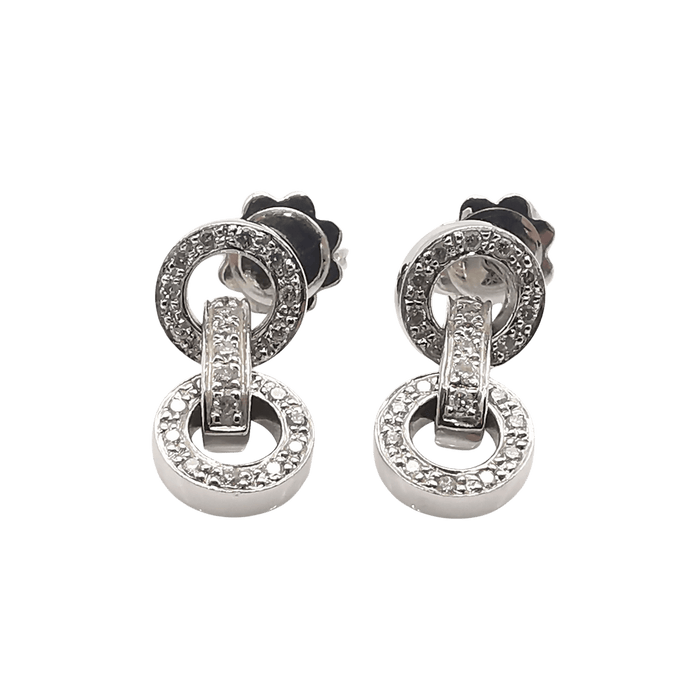 Boucles d'oreilles Boucles d'oreilles or blanc diamants 58 Facettes