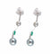 Boucles d'oreilles Pendants d’oreilles en or blanc 18k pavés de diamants, émeraudes et perles grises 58 Facettes BO/220070 RIV
