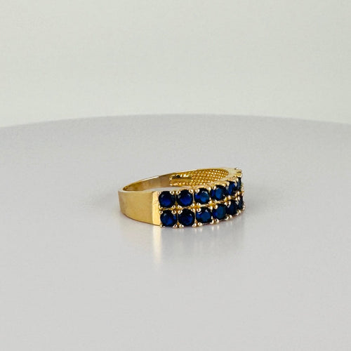 Bague Bague vintage en or jaune 14k et saphirs bleus 58 Facettes 2602001
