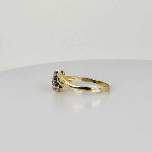 Bague Bague vintage en or jaune 14 ct avec 3 diamants 58 Facettes 2512014
