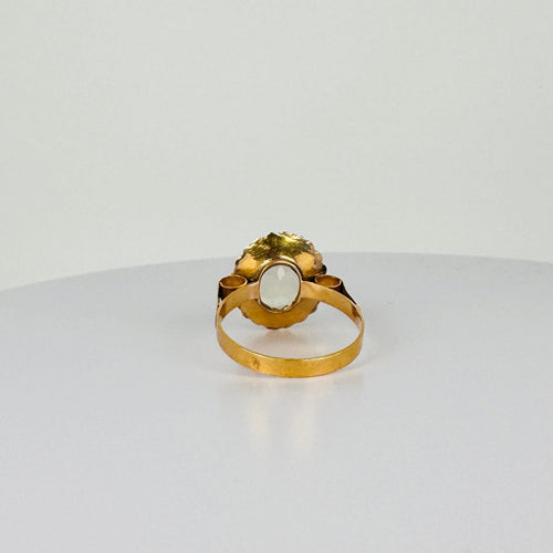 Bague Bague vintage en or jaune 18k avec citrine ovale 58 Facettes 2601019