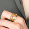 Bague 57.5 Bague « Jasmine » jonc en or jaune 18k et pierres précieuses 58 Facettes BO/220079