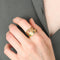 Bague 57.5 Bague « Jasmine » jonc en or jaune 18k et pierres précieuses 58 Facettes BO/220079