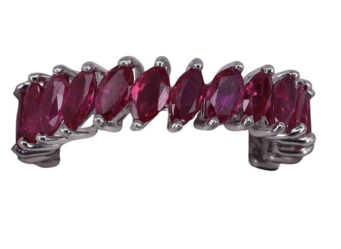 Bague 50.5 Bague alliance complète marquise rubis or blanc 58 Facettes BA-659