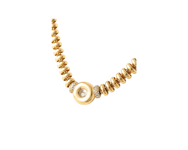 Collier Chopard - Collier pendentif Happy Diamonds en or jaune 18k et diamants 58 Facettes 130016