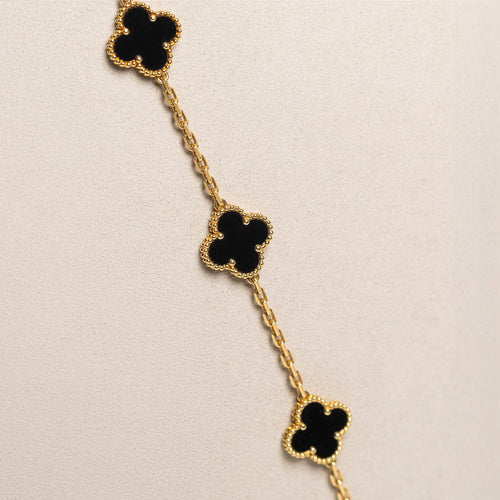 Collier Van Cleef & Arpels Alhambra - Sautoir 20 motifs en or jaune 18 K et onyx 58 Facettes 2.19219