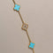 Collier Van Cleef & Arpels Alhambra - Sautoir 20 motifs en or jaune, turquoise et diamants 58 Facettes 2.19203