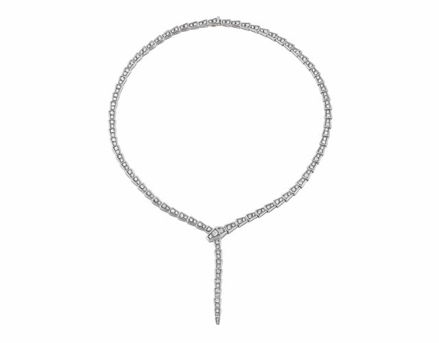 Collier BULGARI - Serpenti Viper - Collier Or Blanc et Diamants 58 Facettes