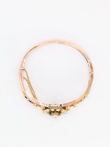 Bracelet Bracelet Napoléon III fleur mobile en or rose et diamants 58 Facettes 1085.3