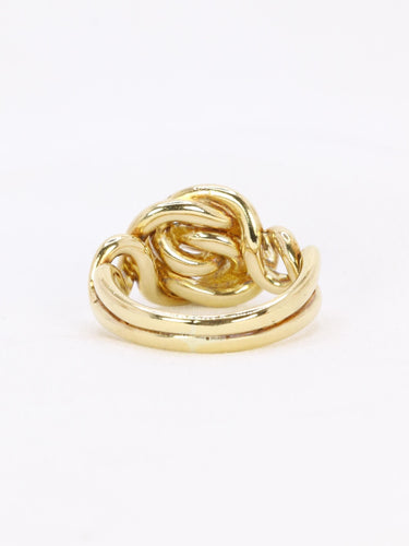 Bague 48 Bague nœud vintage en or jaune 14 carats 58 Facettes 1108.8