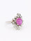 Bague 49.5 Bague marguerite en platine, rubis étoilé et diamants 58 Facettes 1131.2
