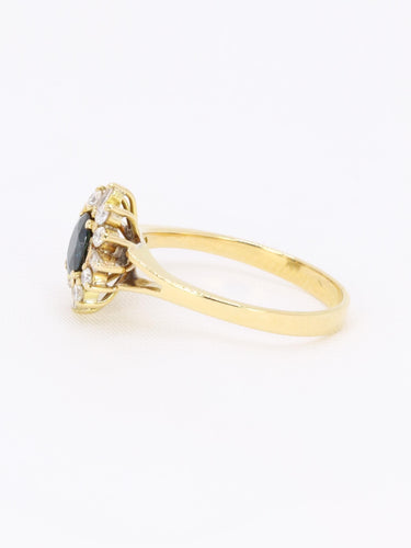 Bague 52.5 Bague marguerite vintage en or jaune 18k, saphir et diamants 58 Facettes 1CA0000011/1