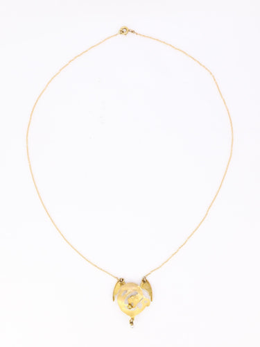 Collier Collier Art nouveau - Chimère en or jaune 18 carats et perles 58 Facettes 1108.3