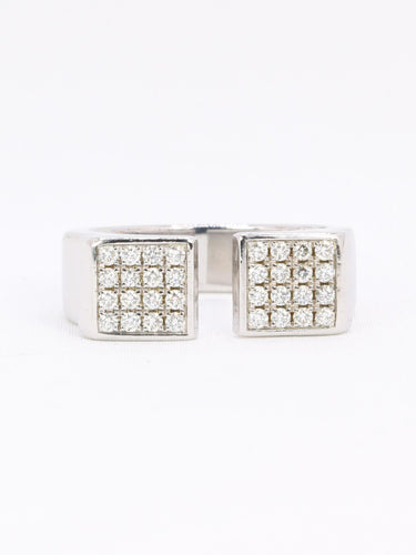 Bague 54 Omega My Choice - Bague chevalière en or blanc 18k et diamants 58 Facettes 1038.2