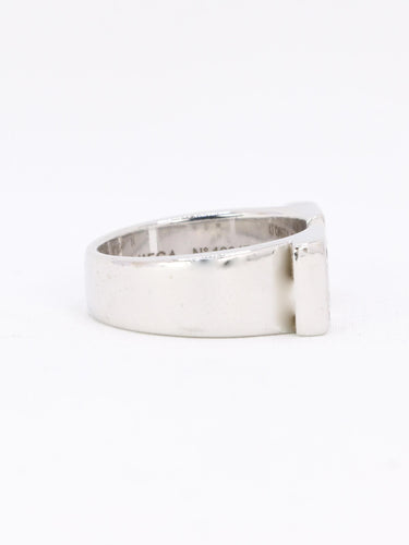 Bague 54 Omega My Choice - Bague chevalière en or blanc 18k et diamants 58 Facettes 1038.2