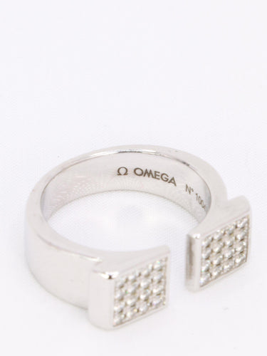 Bague 54 Omega My Choice - Bague chevalière en or blanc 18k et diamants 58 Facettes 1038.2