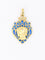 Pendentif Médaille religieuse Art nouveau en or jaune 18 carats, émail plique-à-jour bleu 58 Facettes 1153.12