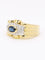 Bague 54.5 Bague à godrons en or jaune 18 carats, saphir ovale et diamants 58 Facettes 1160