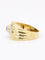 Bague 54.5 Bague à godrons en or jaune 18 carats, saphir ovale et diamants 58 Facettes 1160