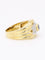 Bague 54.5 Bague à godrons en or jaune 18 carats, saphir ovale et diamants 58 Facettes 1160