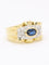 Bague 54.5 Bague à godrons en or jaune 18 carats, saphir ovale et diamants 58 Facettes 1160