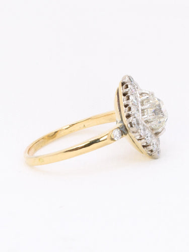 Bague 53 Bague losange en or jaune et platine, diamants taille ancienne 1,07 ct 58 Facettes 1163.9