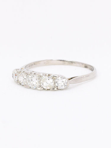 Bague 54 Bague jarretière Art déco en platine et diamants 58 Facettes 1163.7