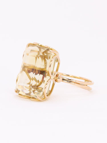 Bague 55.5 Bague cocktail citrine en or jaune 18 carats 58 Facettes 1CA0000063/1