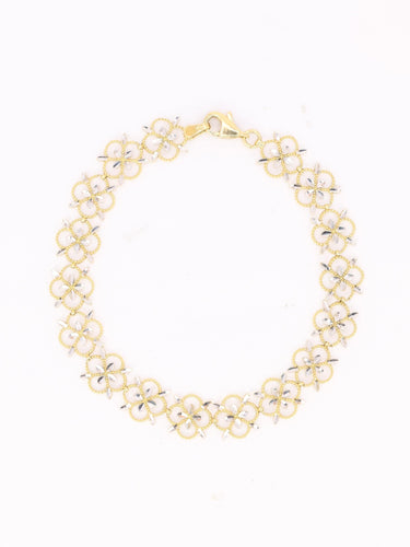 Bracelet Bracelet dentelle trèfle en or jaune et or blanc 18 carats 58 Facettes 1CA0000052/1