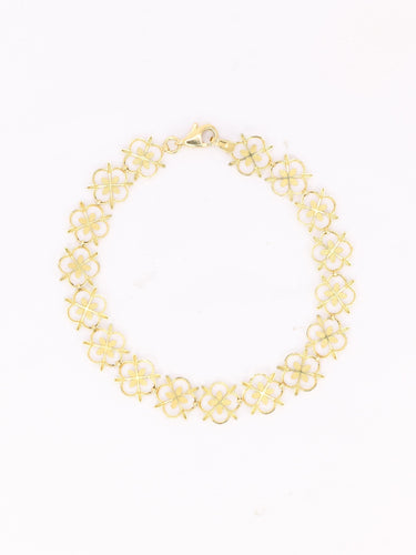 Bracelet Bracelet dentelle trèfle en or jaune et or blanc 18 carats 58 Facettes 1CA0000052/1