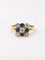 Bague 53 Bague carrée en or jaune et platine, saphirs et diamants 58 Facettes 963