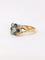 Bague 53 Bague carrée en or jaune et platine, saphirs et diamants 58 Facettes 963