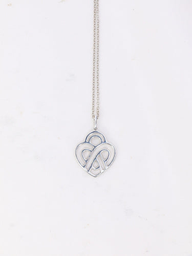 Collier Poiray - Collier cœur entrelacé en or blanc 18K et diamants 58 Facettes 1091.1
