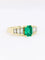 Bague 56 Bague Art déco en or jaune 18 carats avec émeraude Muzo et diamants 58 Facettes 1109.1